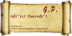Göltl Paszkál névjegykártya